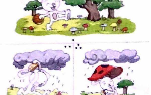 小兔小雨短文（小兔下雨的看图图片）-图2